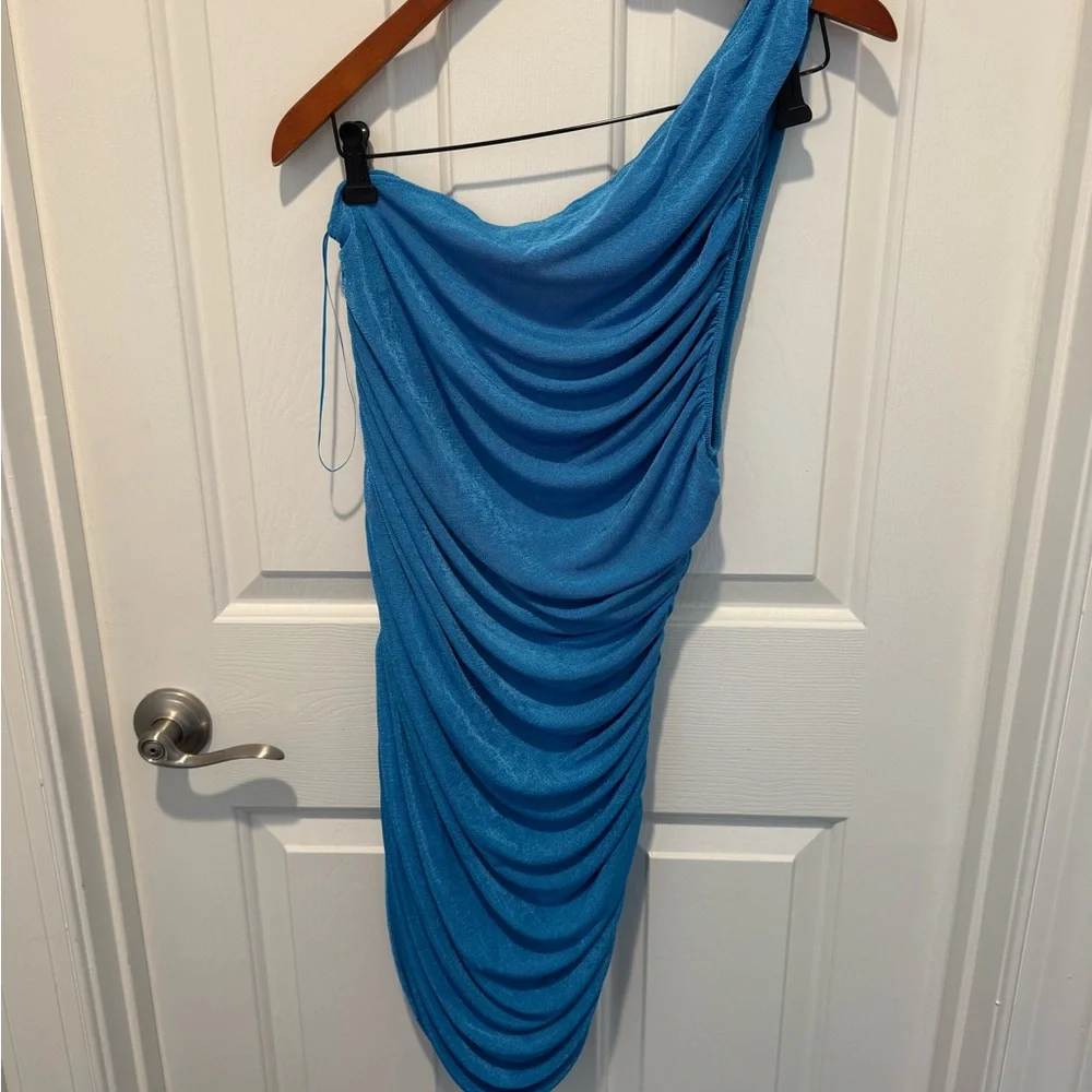 Lioness Elegant Blue One-Shoulder Dress Size XXL - Picture 10 of 10